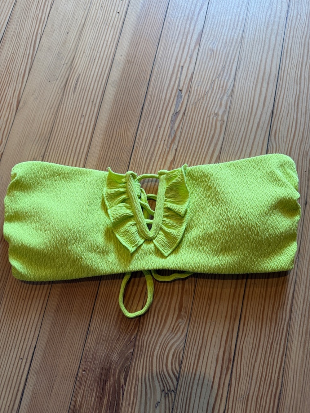 Neon Strapless Swimsuit Top Large